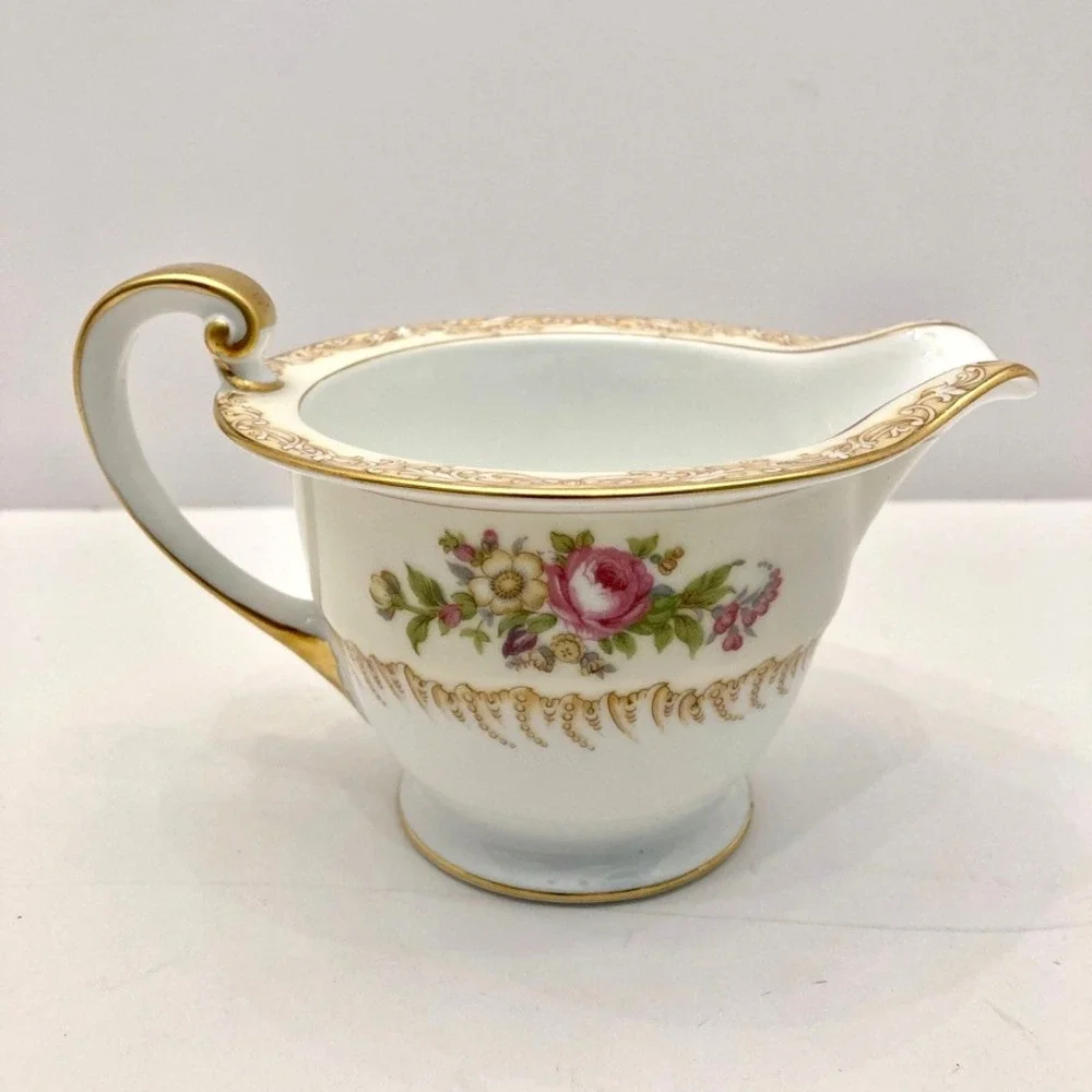 VTG‎ Noritake Lavegas 620 Creamer Japan Flower Design Gold Rim
